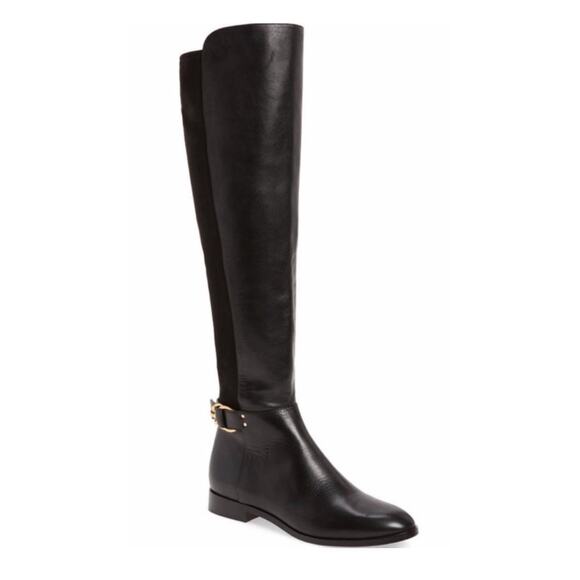 Tory Burch over the knee boots Marsen black leather suede 8 - Picture 1 of 16